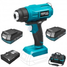 DEDRA set Pistol aer cald SAS+ALL cu 2 acumulatori Li-Ion 18V 2.0Ah incarcator rapid 125W si geanta